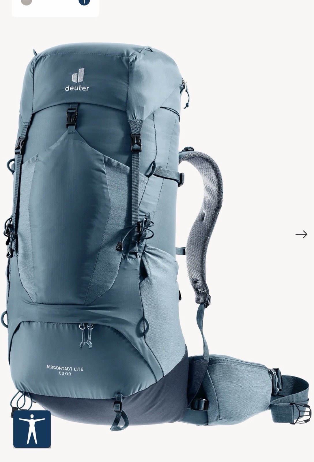 Deuter Aircontact Lite 50 + 10 New Internal Frame Backpack Camping Hiking Green